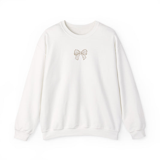 Coffee Grid Crewneck Sweatshirt Bow Edition