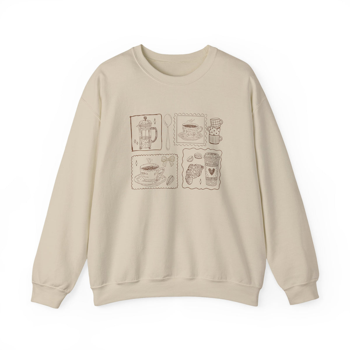 Coffee Grid Crewneck Sweatshirt