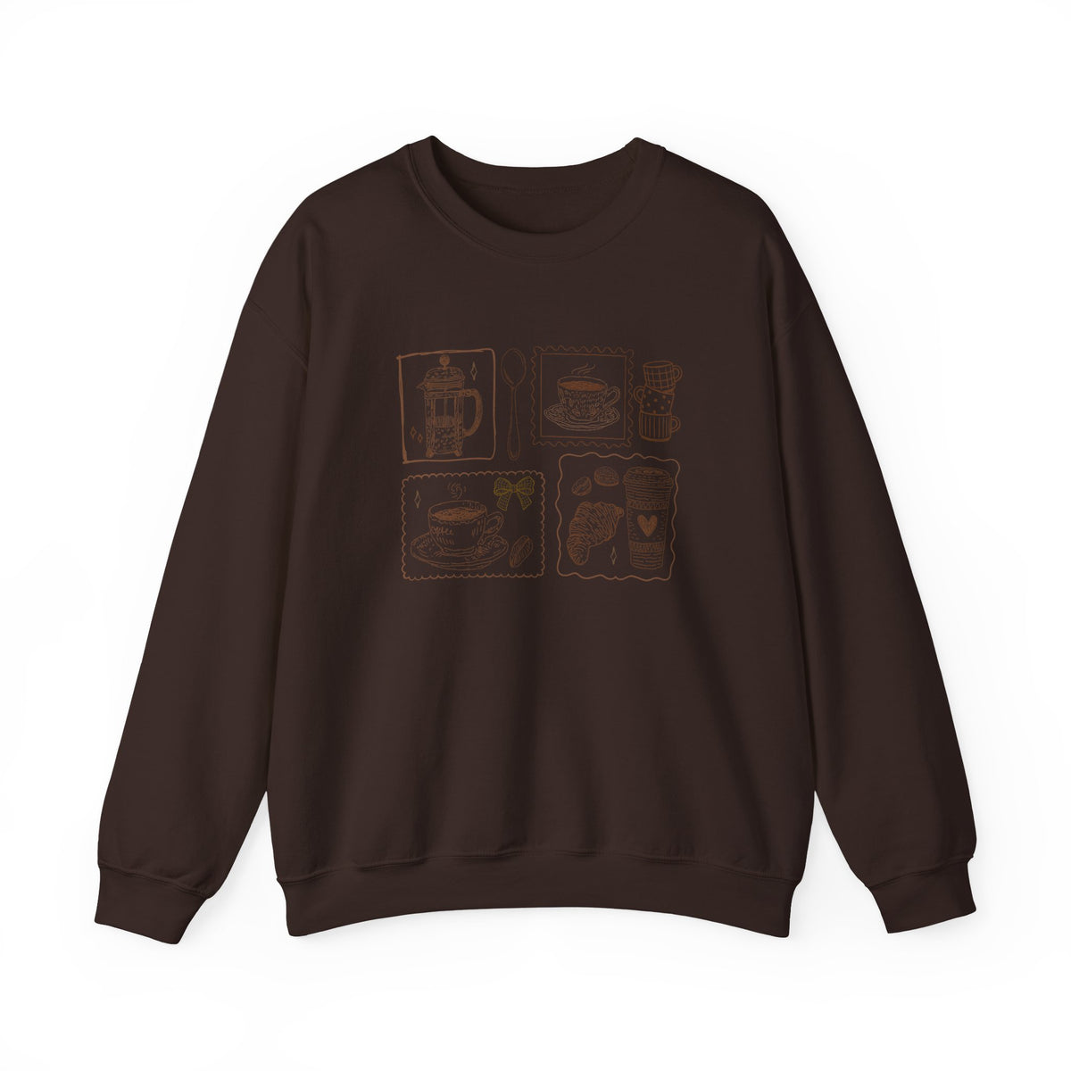 Coffee Grid Crewneck Sweatshirt