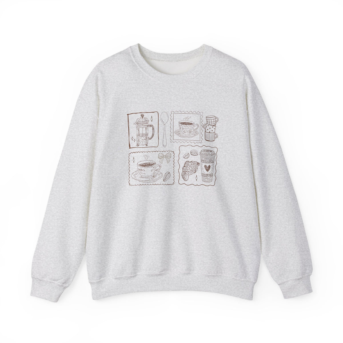 Coffee Grid Crewneck Sweatshirt