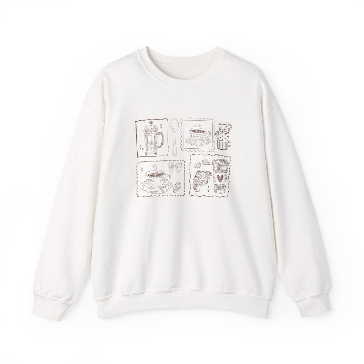 Coffee Grid Crewneck Sweatshirt
