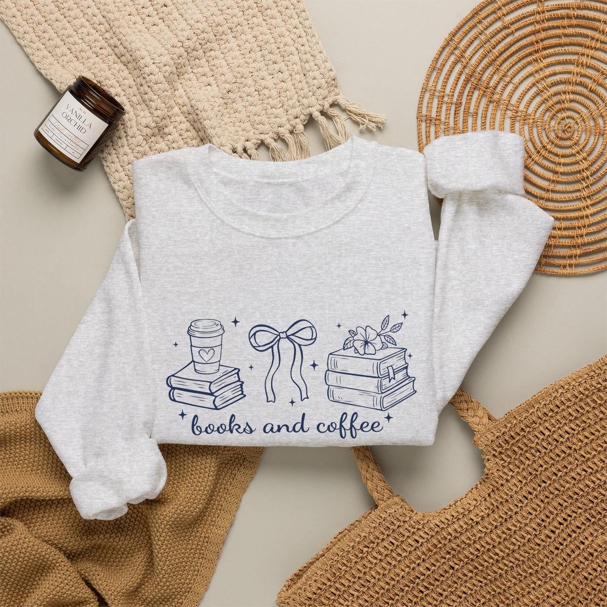 Books and Coffee Crewneck Sweatshirt