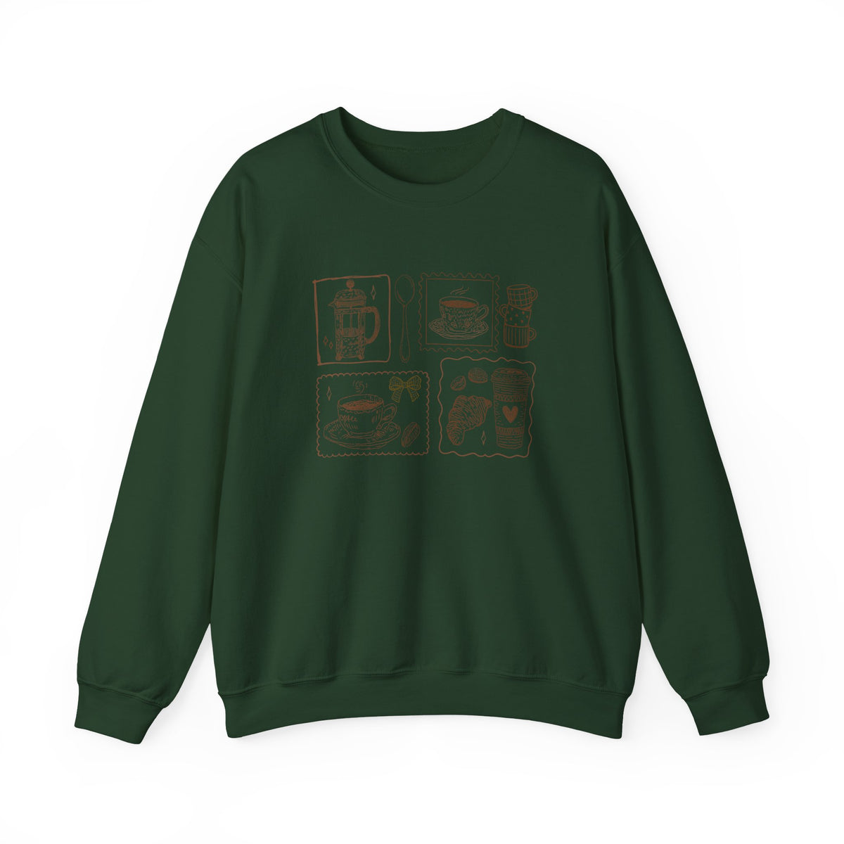 Coffee Grid Crewneck Sweatshirt